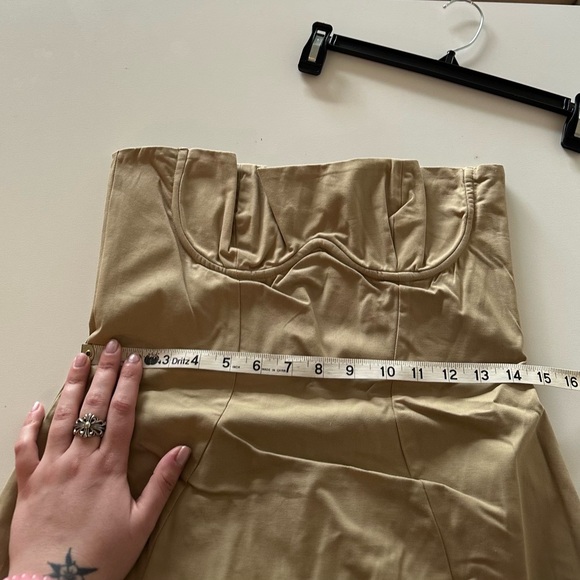 NEW House of CB Elissa Stone Tan Strapless Corset Mini Dress M D-E Plus Cup - Picture 5 of 8